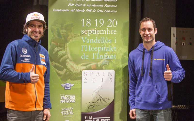 Iván Cervantes i Albert Cabestany durant la presentació del Trial de les Nacions 2015