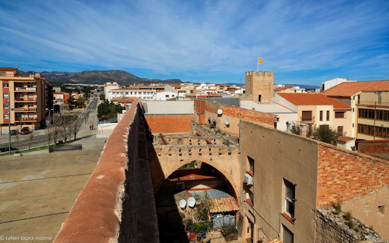 Vista des del mirador de la Torre. Arcs gótics de l'antic hospital.