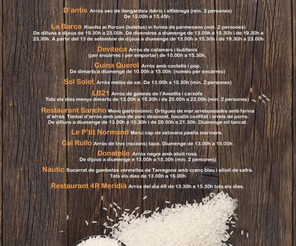 2a Jornada Gastronòmica de l'Arròs a L'Hospitalet de l'Infant