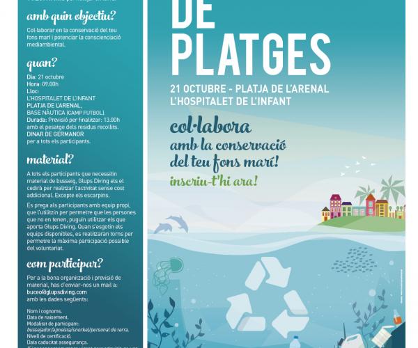 Jornada de neteja de platges a l’Hospitalet de l’Infant