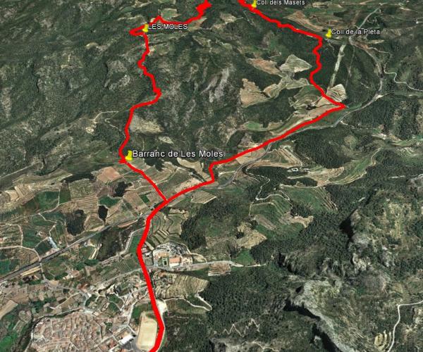 Mapa excursió muntanyes de Tivissa