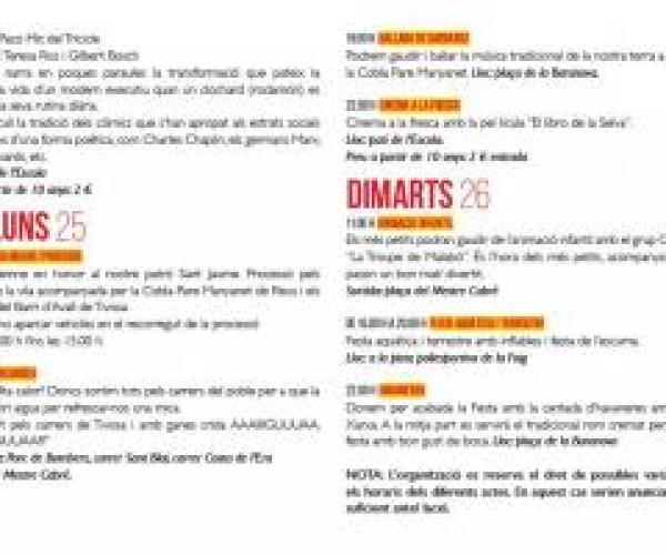 Festas de Sant Jaume Santiago San Jaime Tivissa Almadrava Masriudoms