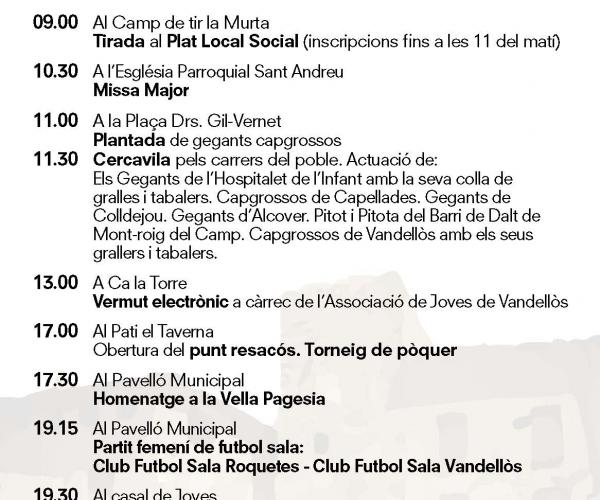 Festa Major de Vandellòs sant Cosme Sant Damià clotxa clotaxada