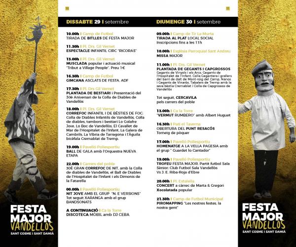 Festa Major de Vandellòs 2018 Sant Cosme i Sant Damià